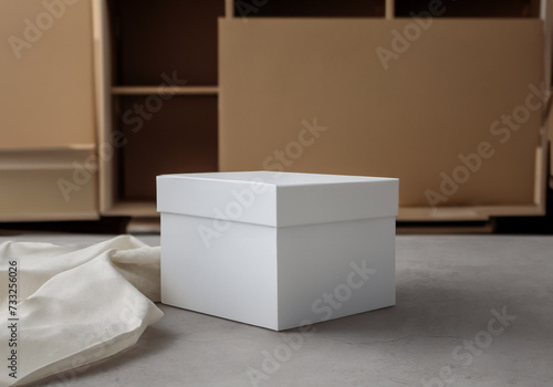 mockup for shoe box,  Gift  box, packaging box, white box for packaging, © Fana