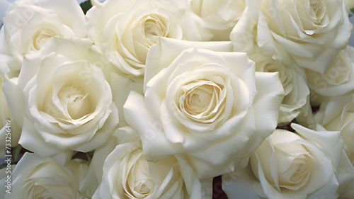 Soft White Roses  Elegance in Full Bloom