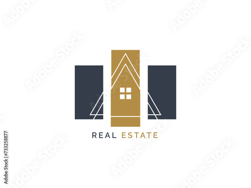 Real state logo design for commercial use. With  modern style for construction, architecture, residence, property business, home interior, exterior. Real state logo design and illustration vector art.