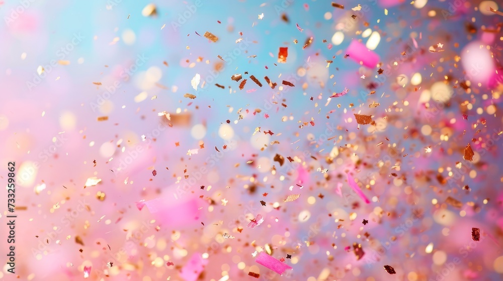 action of colorful confetti falling from the sky, creating a blurred effect. action of colorful confetti falling from the sky, creating a blurred effect.