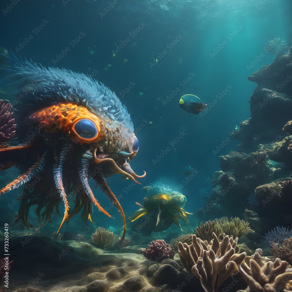 Creepy Creature In Ocean Background Very Cool Creepy Creature In Ocean Background Very Cool