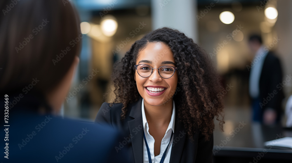 a professional setting, a portrait captures a cheerful businesswoman with a radiant smile, adding positivity to the meeting. a professional setting, a portrait captures a cheerful businesswoman with a radiant smile, adding positivity to the meeting.