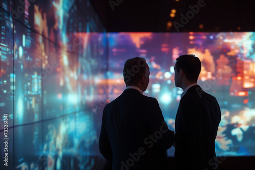 Leadership Perspective: Two Suits Contemplate Business Development Projections © Logo Artist