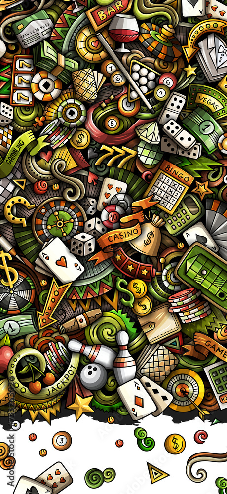 Obraz premium Casino cartoon banner illustration