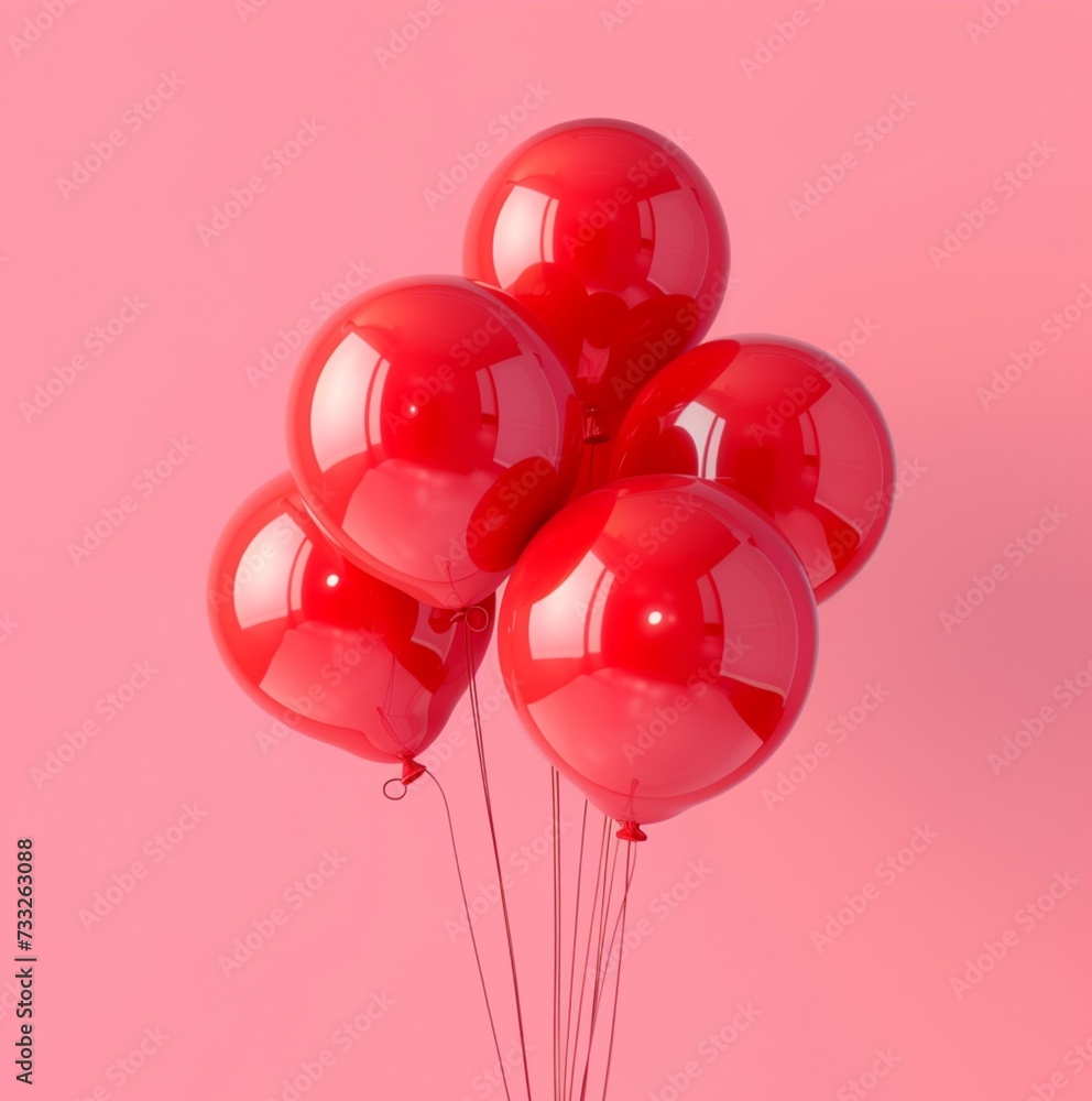 Red balloons on a pink background
Red balloons on a pink background