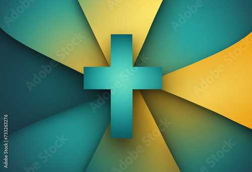 Yellow Light Blue Cross Wallpaper