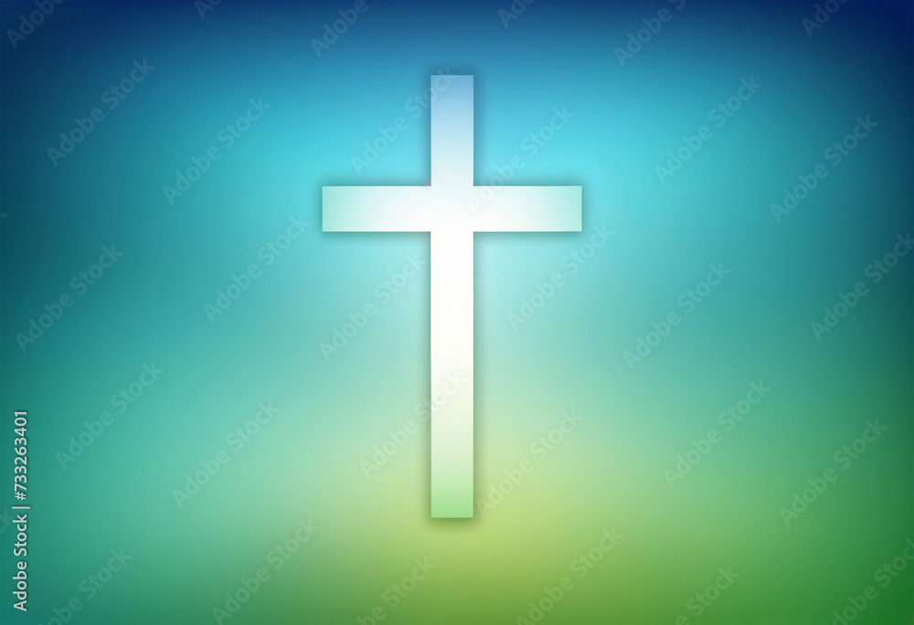 Fototapeta premium Blue Green White Cross Wallpaper