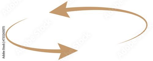 different circular arrows of black color, different thickness