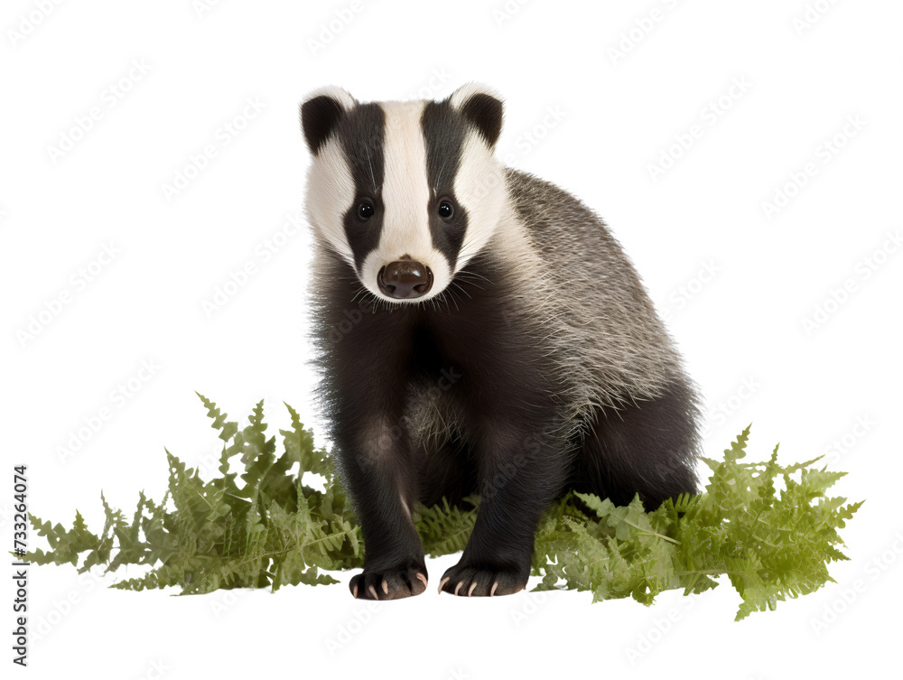 Badger, isolated on a transparent or white background Badger, isolated on a transparent or white background