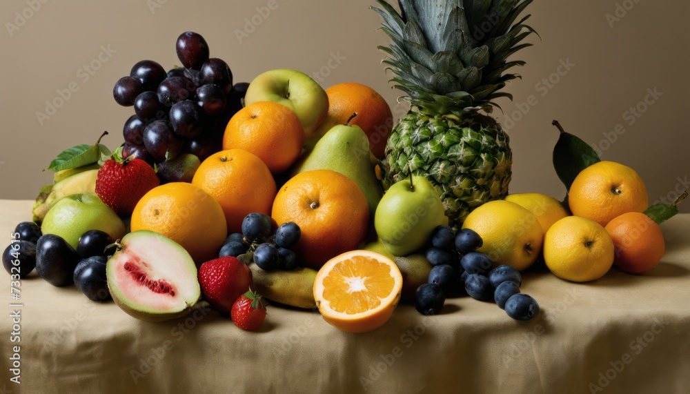 A table full of various fruits A table full of various fruits
