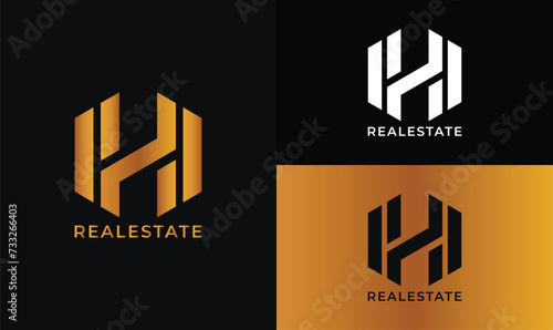 H Letter Real Estate Logo Design.