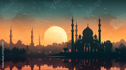 Ramadan background, celebrating Eid al-Fitr and Ramadhan