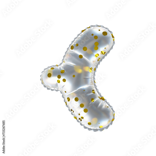 3D golden polka dot transparent helium balloon "angle brackets" symbol