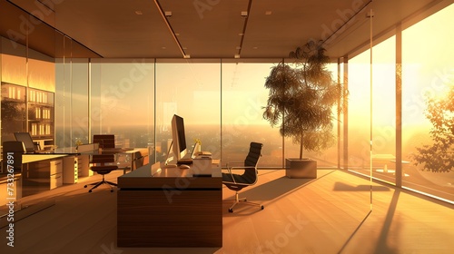 An executive office basks i...