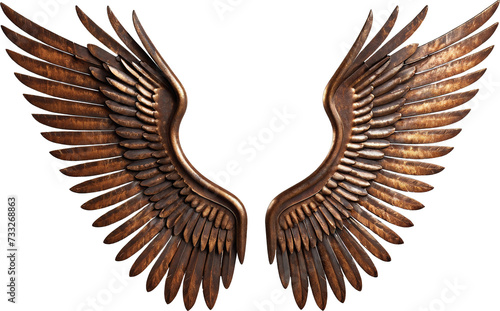 Iron Rusty Wing isolated on transparent background. Geberative AI.