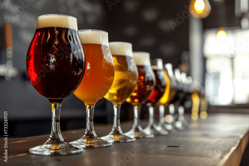 Table Set with an Array of Craft Beers in Moody Hues