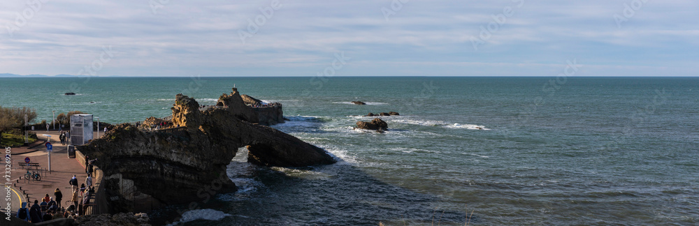 panorama of Bay of Biscay in Biarritz, France, Europe