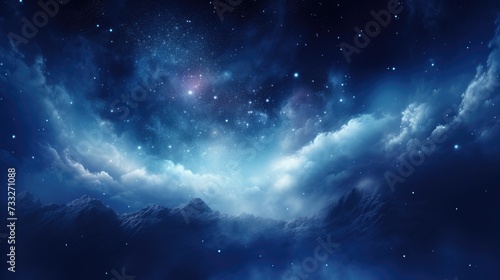 Blue Moon Over the Milky Way  A Stunning Astronomy Banner of Romantic Night Skies and Space