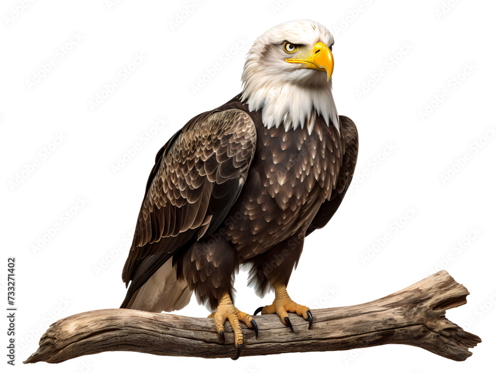 Naklejka premium Bald Eagle, isolated on a transparent or white background