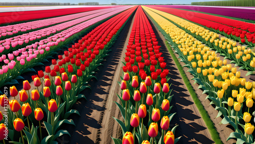 field of tulips #733271679