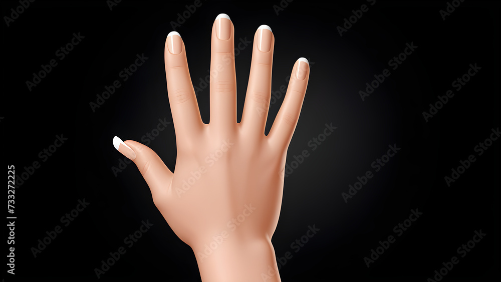 Fototapeta premium hand with black nails. science education. biology