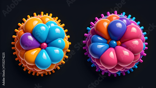 science biology ribosome icon vector clipart isolated on a black background.  photo