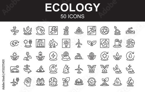 Ecology Icon Set Line Style