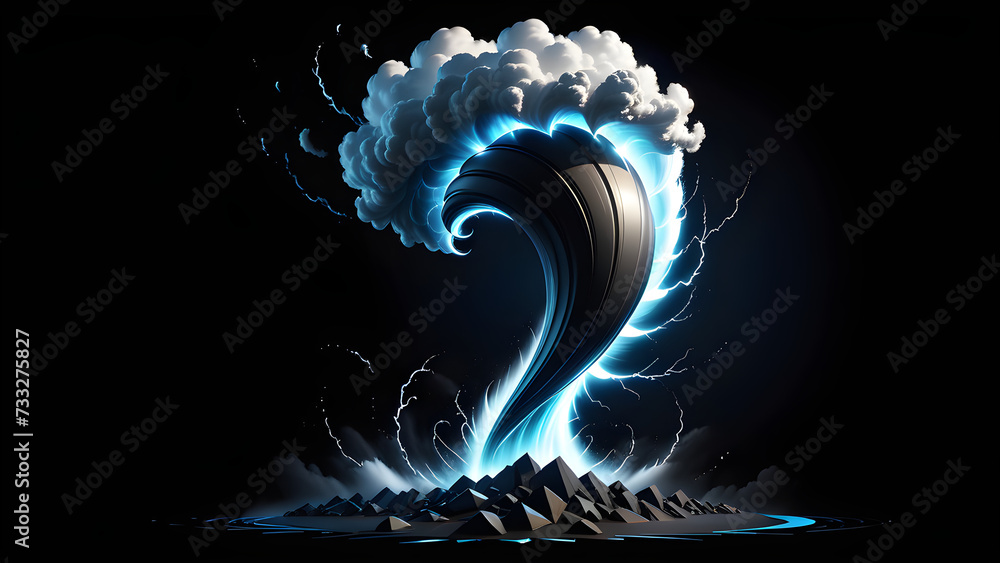 tornado icon vector clipart isolated on a black background Stock ...