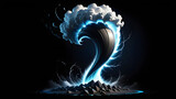 tornado icon vector clipart isolated on a black background