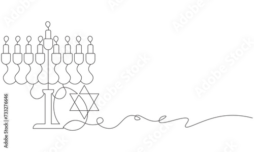 Happy passover day line art style vector eps 10