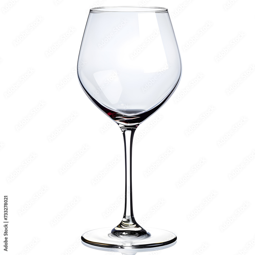 Beautiful empty large wine glass isolated on a white background Beautiful empty large wine glass isolated on a white background