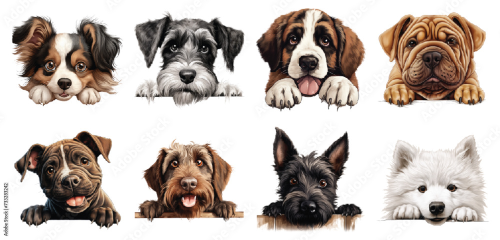 Doggone Cute - The Most Adorable Dogs: Breeds Of Peeking Dogs Group - HI Res Peeking Dogs Transparent PNG - Peeking Animal