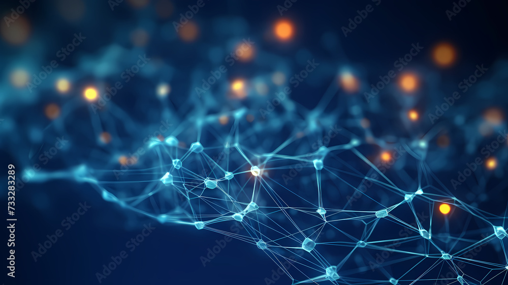 Digital technology hexagon cyber security concept, blue technology background Digital technology hexagon cyber security concept, blue technology background