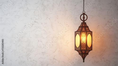 ramadan eid mubarak simple minimalist background. hanging arabic lantern.