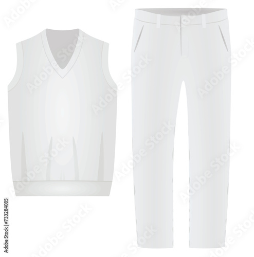 White knitted pullover and pants. vector illustration