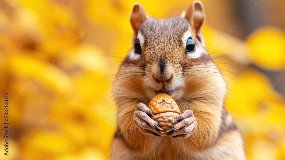 a close up of a squirrel holding a nut in its hand and looking at the camera with a surprised look on its face. a close up of a squirrel holding a nut in its hand and looking at the camera with a surprised look on its face.