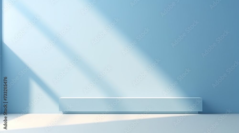 Blue background, wooden floor, empty room. Blue background, wooden floor, empty room.
