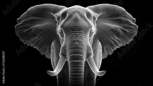 a black and white photo of an elephant with tusks and tusks on it's head.