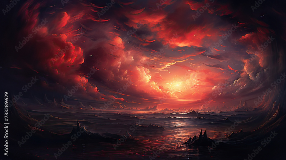Mystical Sunset Sky Drift Background Ai Generative Mystical Sunset Sky Drift Background Ai Generative