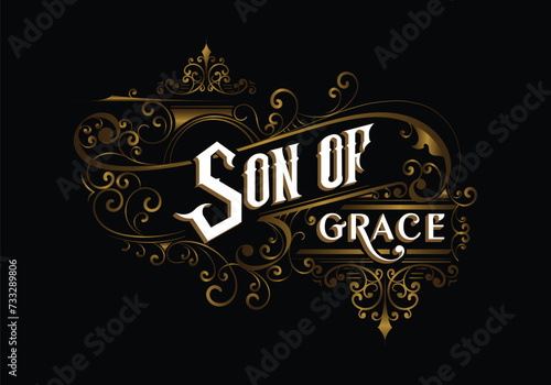 SON OF GRACE lettering custom template design