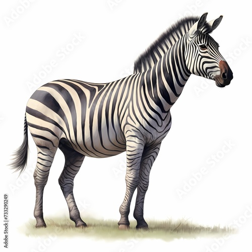 Majestic Zebra Standing Alone with Striking Black and White Stripes