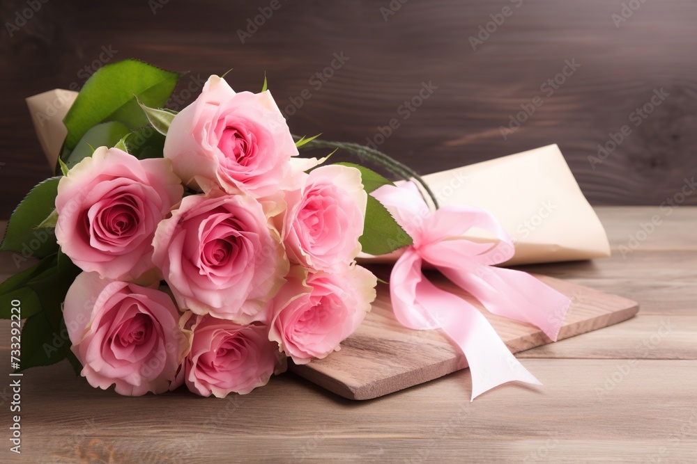 Obraz premium bouquet of flowers on wooden background
