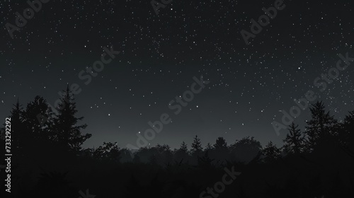 the night sky is full of stars and the trees are silhouetted against the dark background of the night sky.