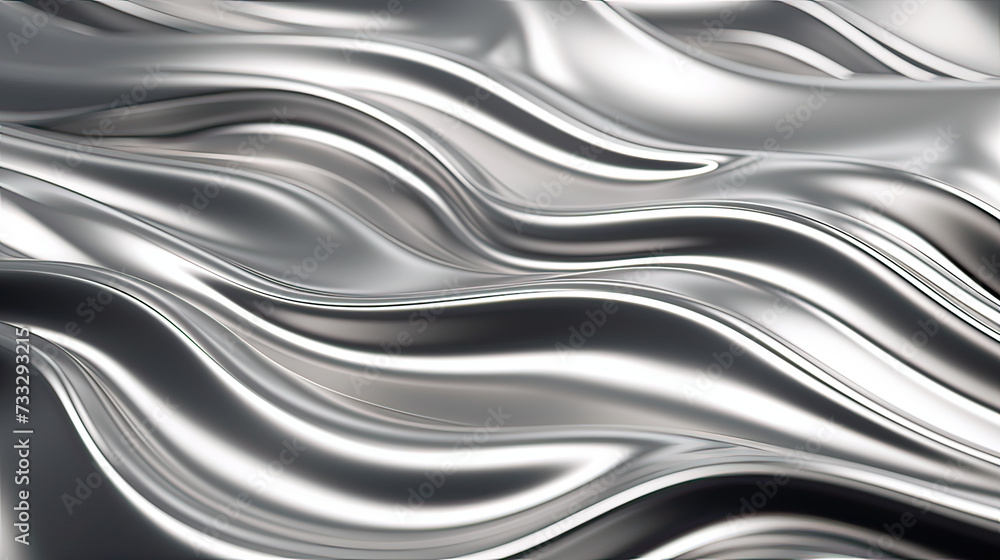 Obraz premium Rippling Silver Liquid Surface Background Ai Generative