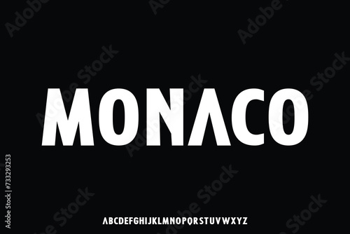 Strong bold sans serif alphabet display font vector illustration