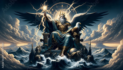 illustration of Jupiter, the king of the Roman gods photo