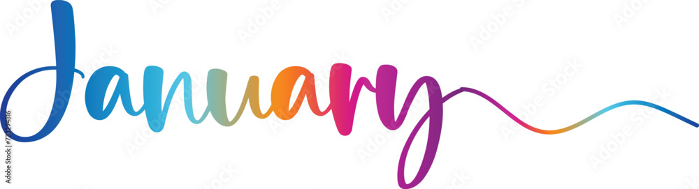 January sale banner template. Special offer. Discount text on gradient stroke. Vector illustration January sale banner template. Special offer. Discount text on gradient stroke. Vector illustration