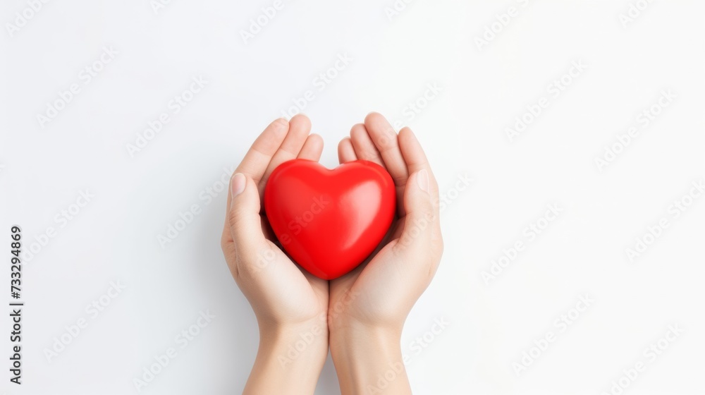 A healthcare professional in a white coat holding a red heart, symbolizing care and compassion. A healthcare professional in a white coat holding a red heart, symbolizing care and compassion.