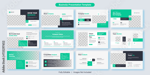 Creative business PowerPoint presentation slides template design. Use for modern keynote presentation background, brochure design, website slider, landing page, annual report, company profile