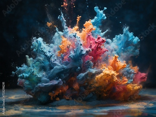 Explosion of colored powder © ngoc
